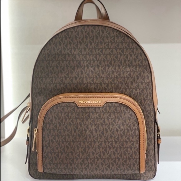 Michael Kors Large Jaycee Backpack Brown - Picture 9 of 11
